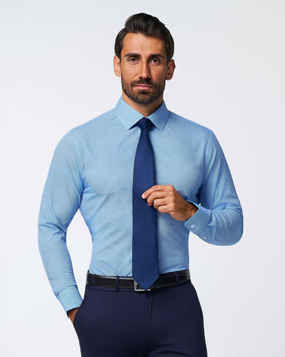 "The Meram" Blue Windowpane | State & Liberty Dress Shirts