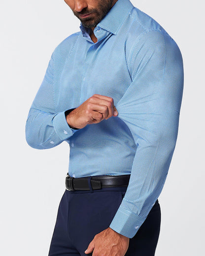 "The Meram" Blue Windowpane | State & Liberty Dress Shirts