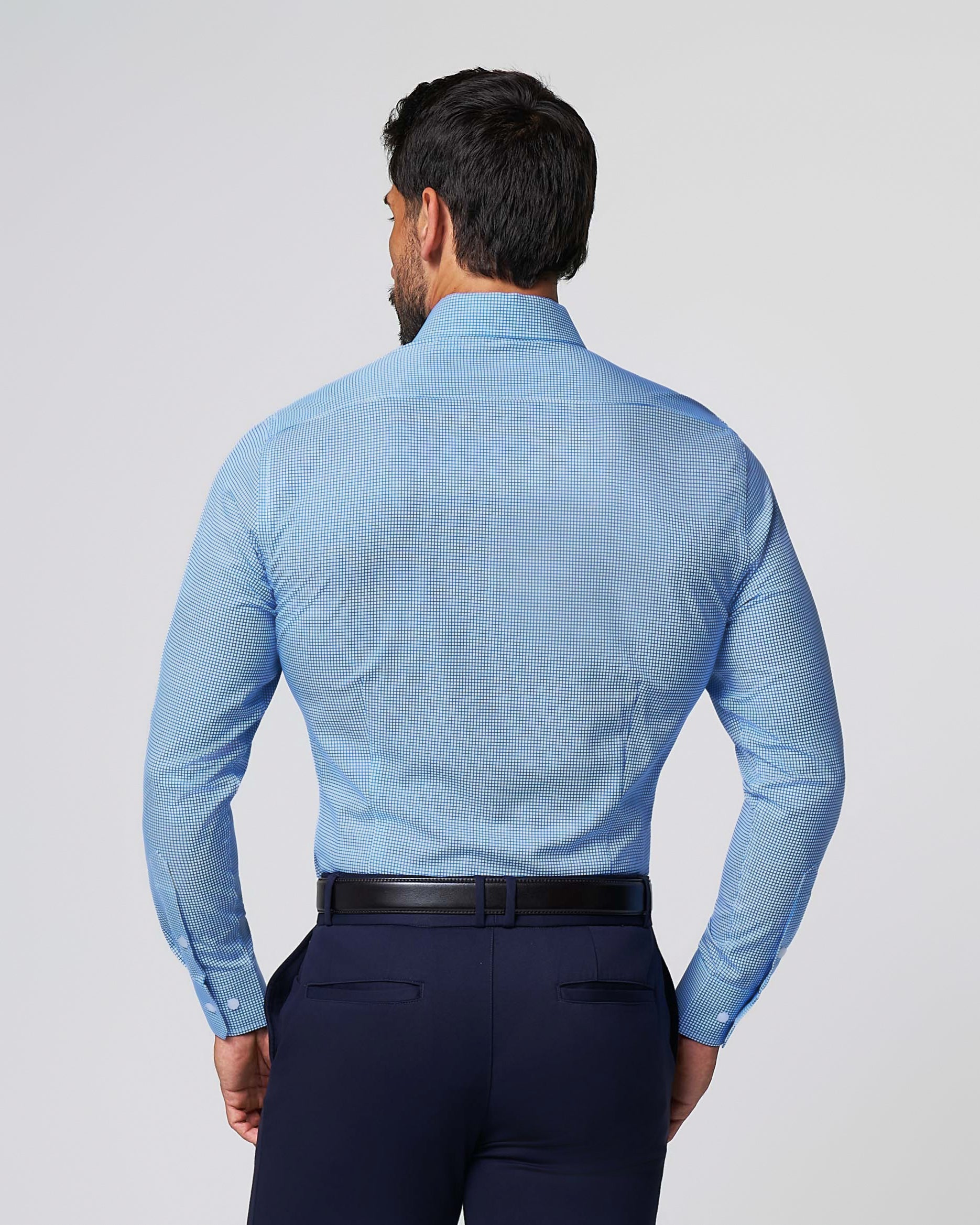 "The Meram" Blue Windowpane | State & Liberty Dress Shirts