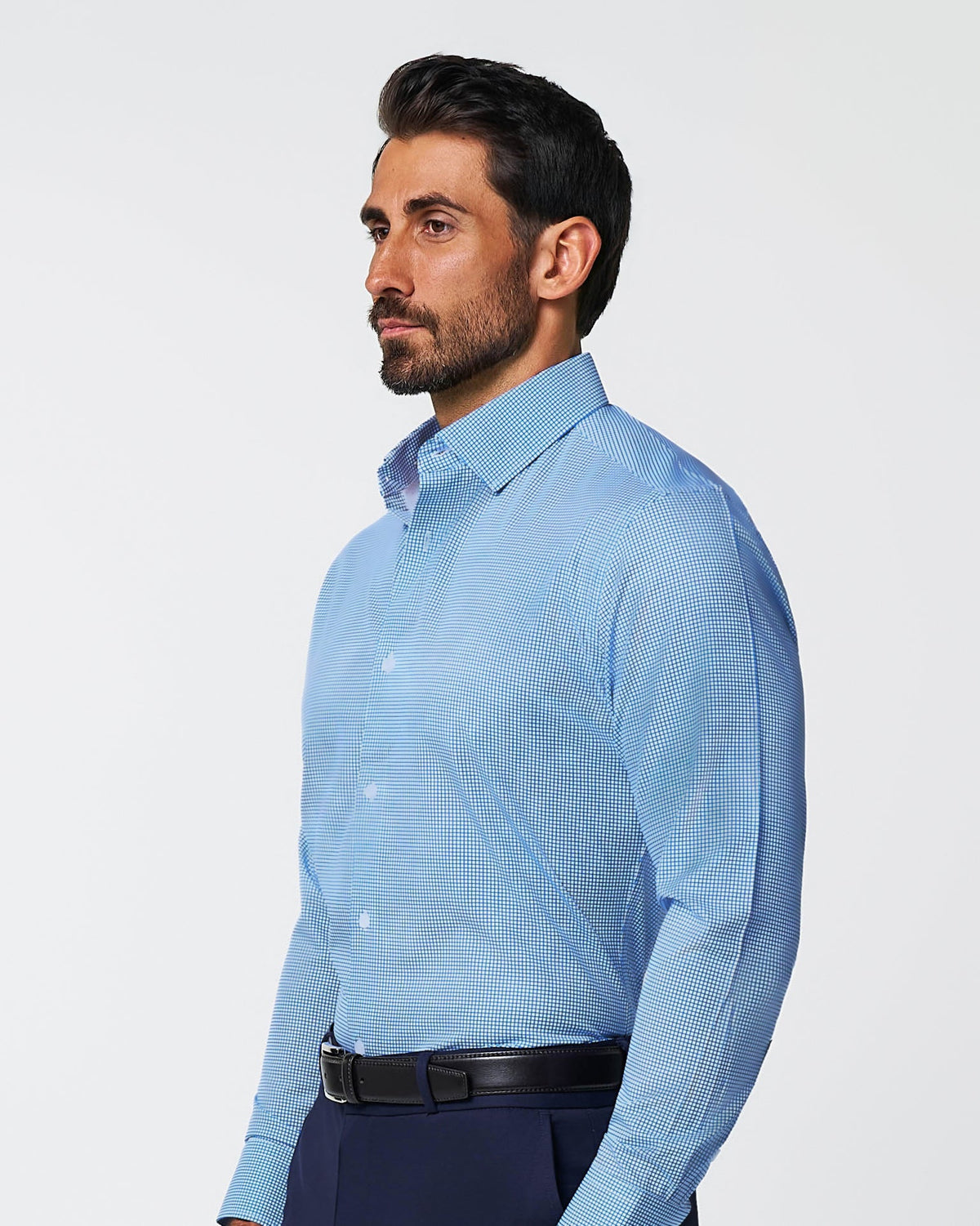 "The Meram" Blue Windowpane | State & Liberty Dress Shirts