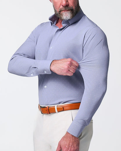 "The Lambert" Blue with White Dots | State & Liberty Dress Shirts