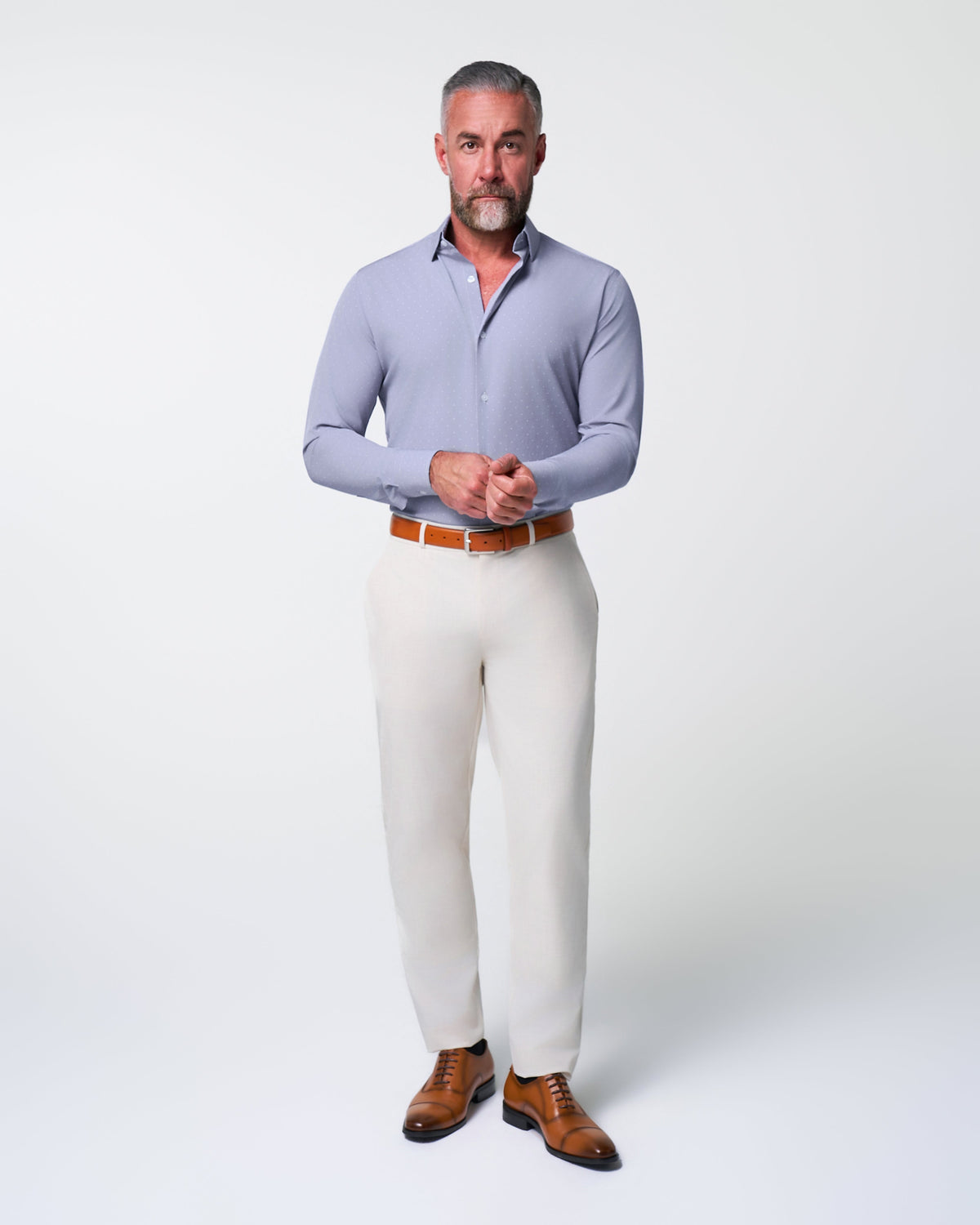 "The Lambert" Blue with White Dots | State & Liberty Dress Shirts