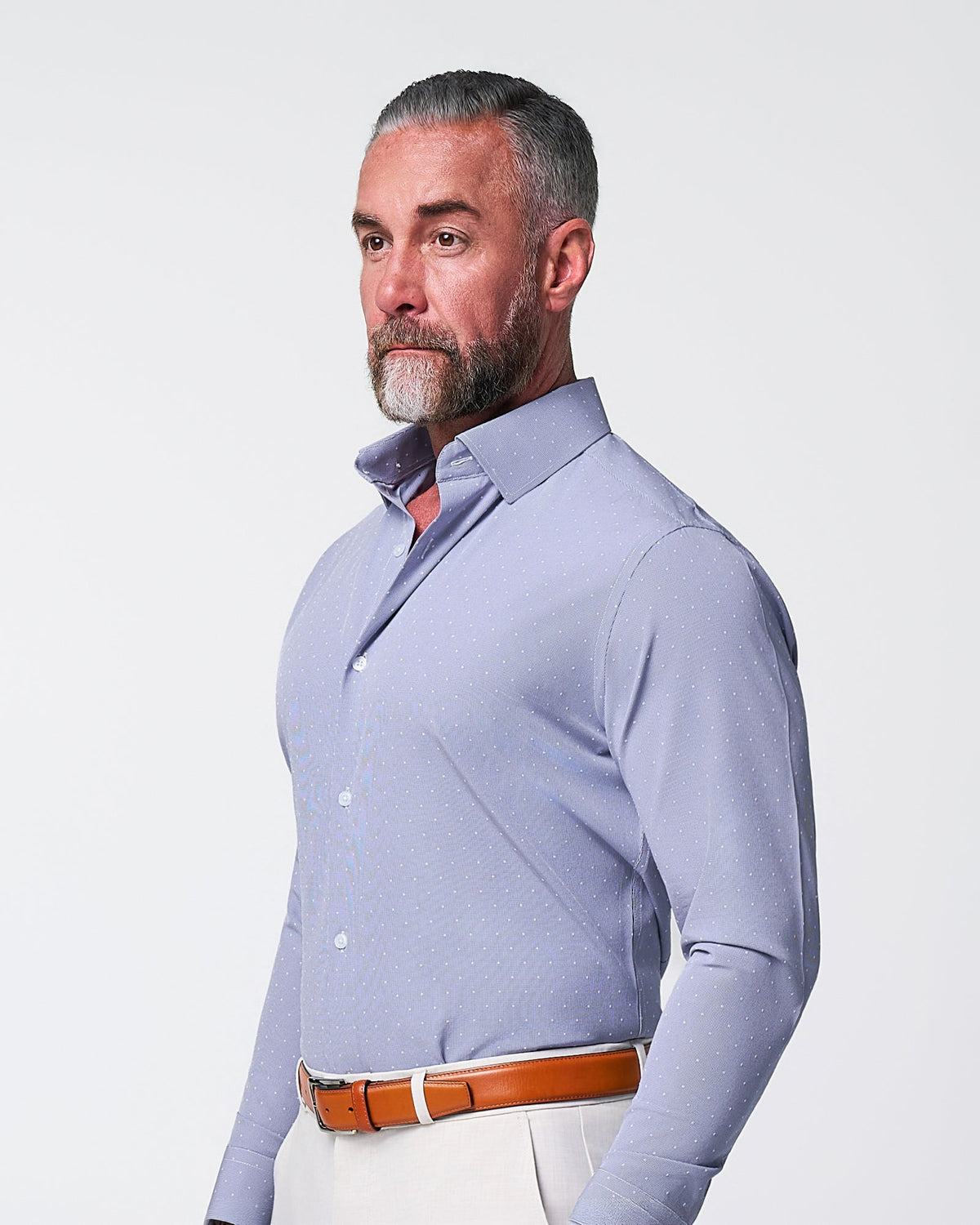 "The Lambert" Blue with White Dots | State & Liberty Dress Shirts