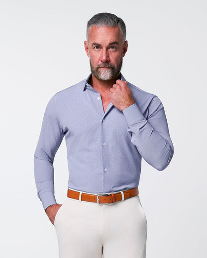 "The Lambert" Blue with White Dots | State & Liberty Dress Shirts