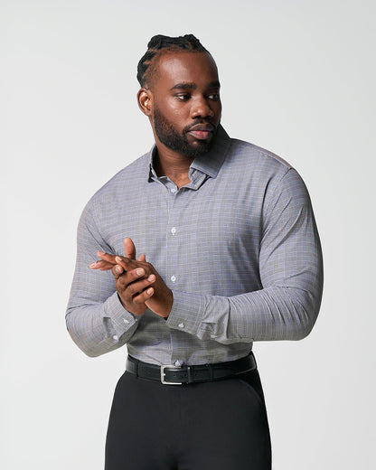 "The Gunnar" Grey and Black Plaid | State & Liberty Dress Shirts