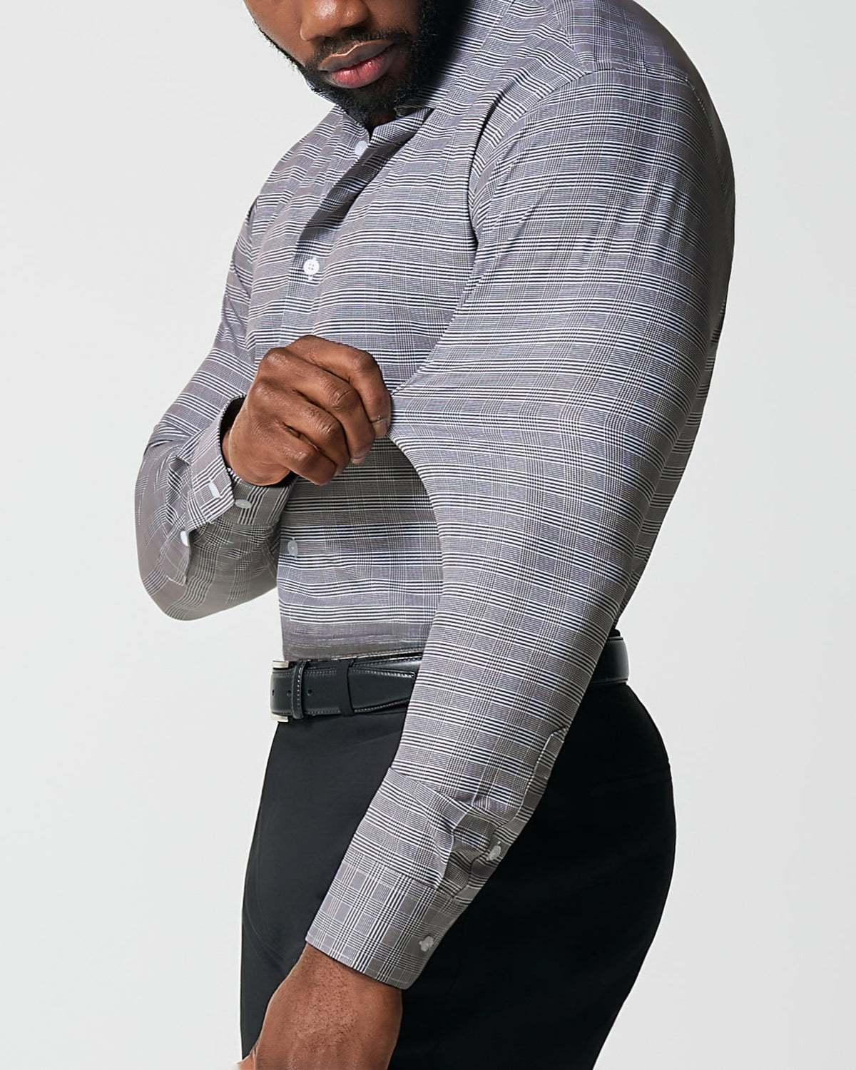 "The Gunnar" Grey and Black Plaid | State & Liberty Dress Shirts