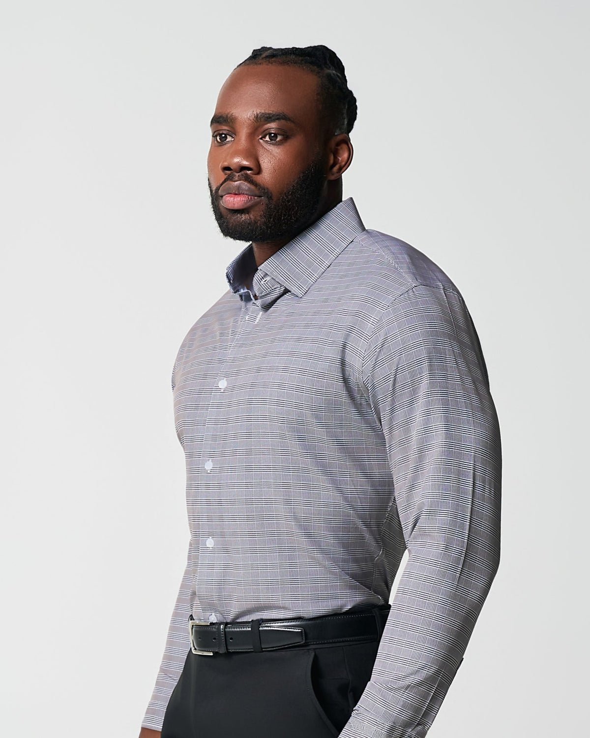 "The Gunnar" Grey and Black Plaid | State & Liberty Dress Shirts