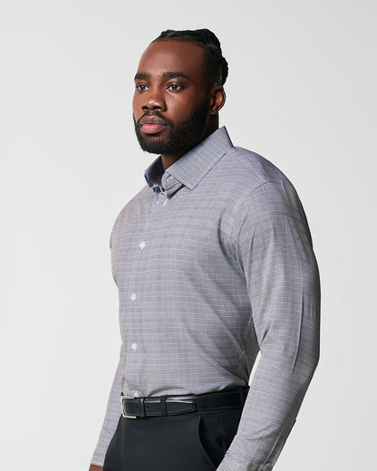 "The Gunnar" Grey and Black Plaid | State & Liberty Dress Shirts