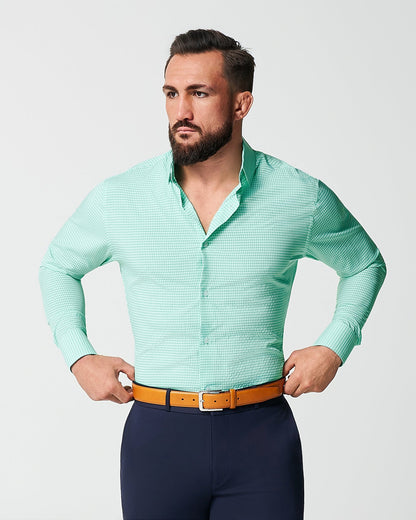 "The Charley" Mint Green Gingham | State & Liberty Dress Shirts
