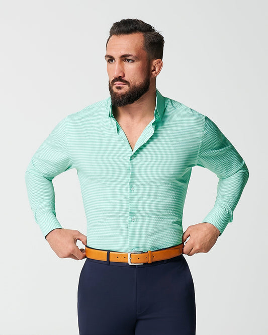 "The Charley" Mint Green Gingham | State & Liberty Dress Shirts