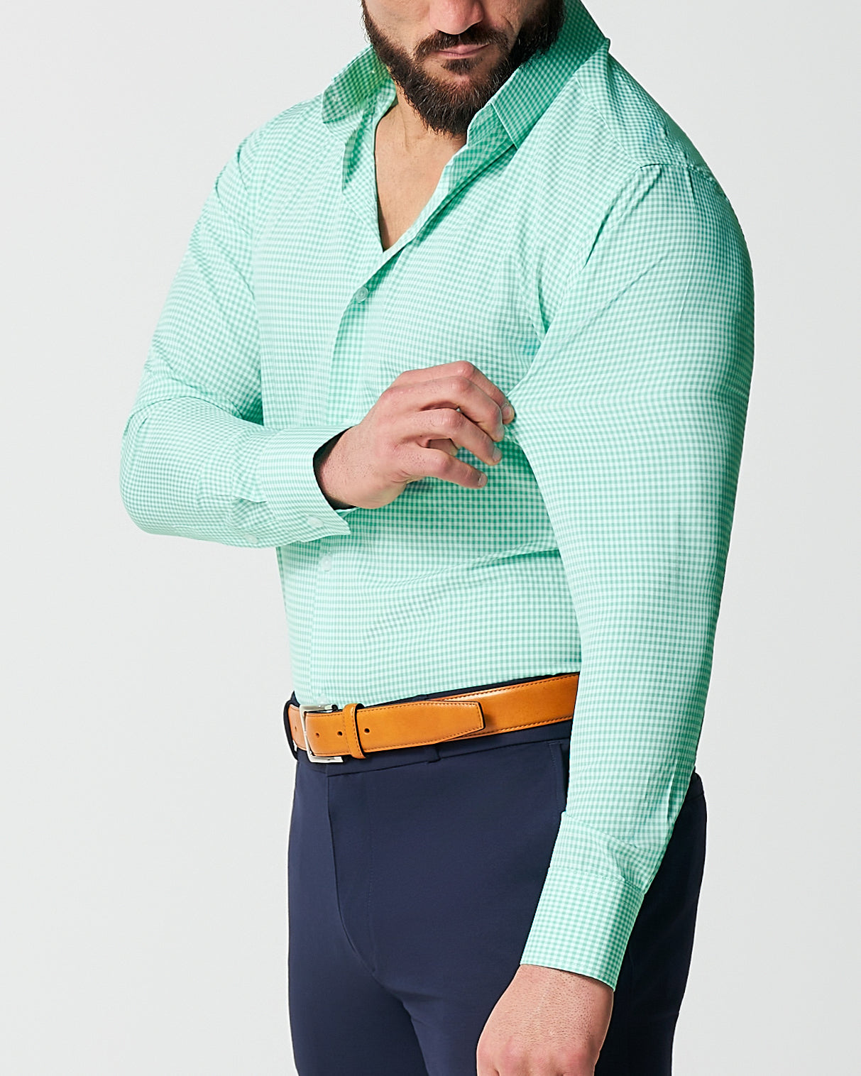 "The Charley" Mint Green Gingham | State & Liberty Dress Shirts