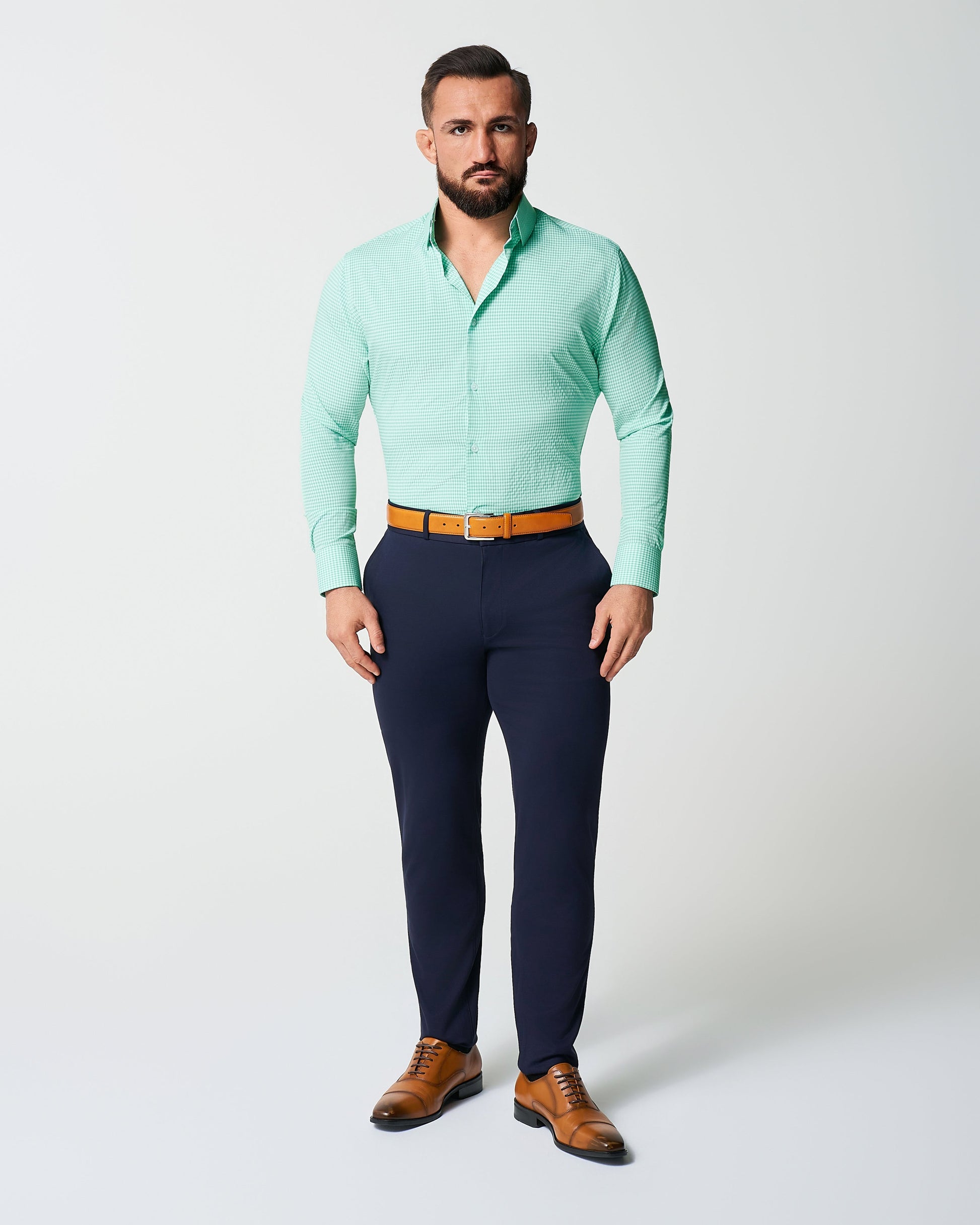 "The Charley" Mint Green Gingham | State & Liberty Dress Shirts