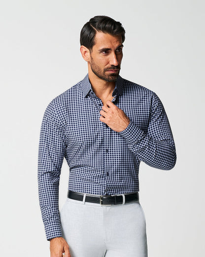 "The Callahan" Blue and White Mini Plaid | State & Liberty Dress Shirts