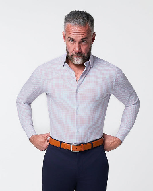 "The Buck" Orange and Blue Pattern | State & Liberty Dress Shirts