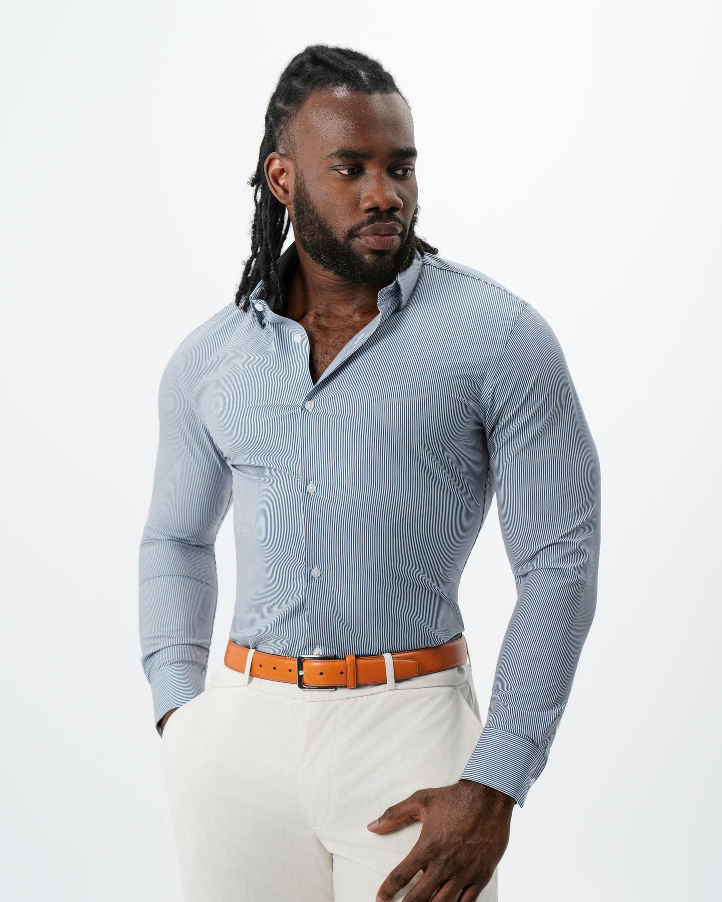 "The Hugo" Navy Pinstripe | State & Liberty Dress Shirts