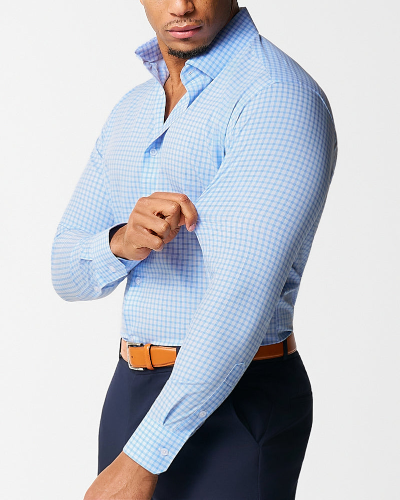 "The Declan" Blue Cross Stitch | State & Liberty Dress Shirts