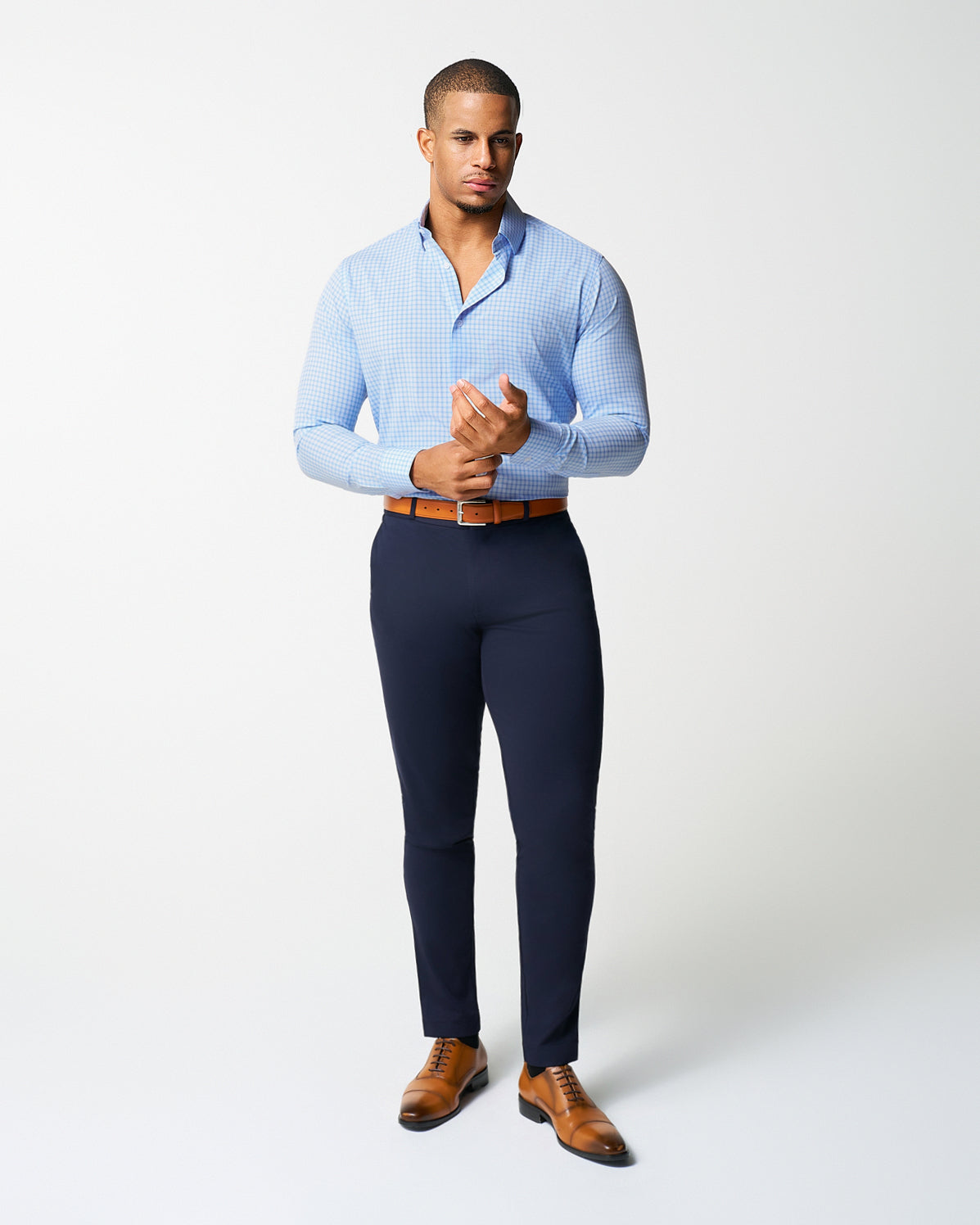 "The Declan" Blue Cross Stitch | State & Liberty Dress Shirts
