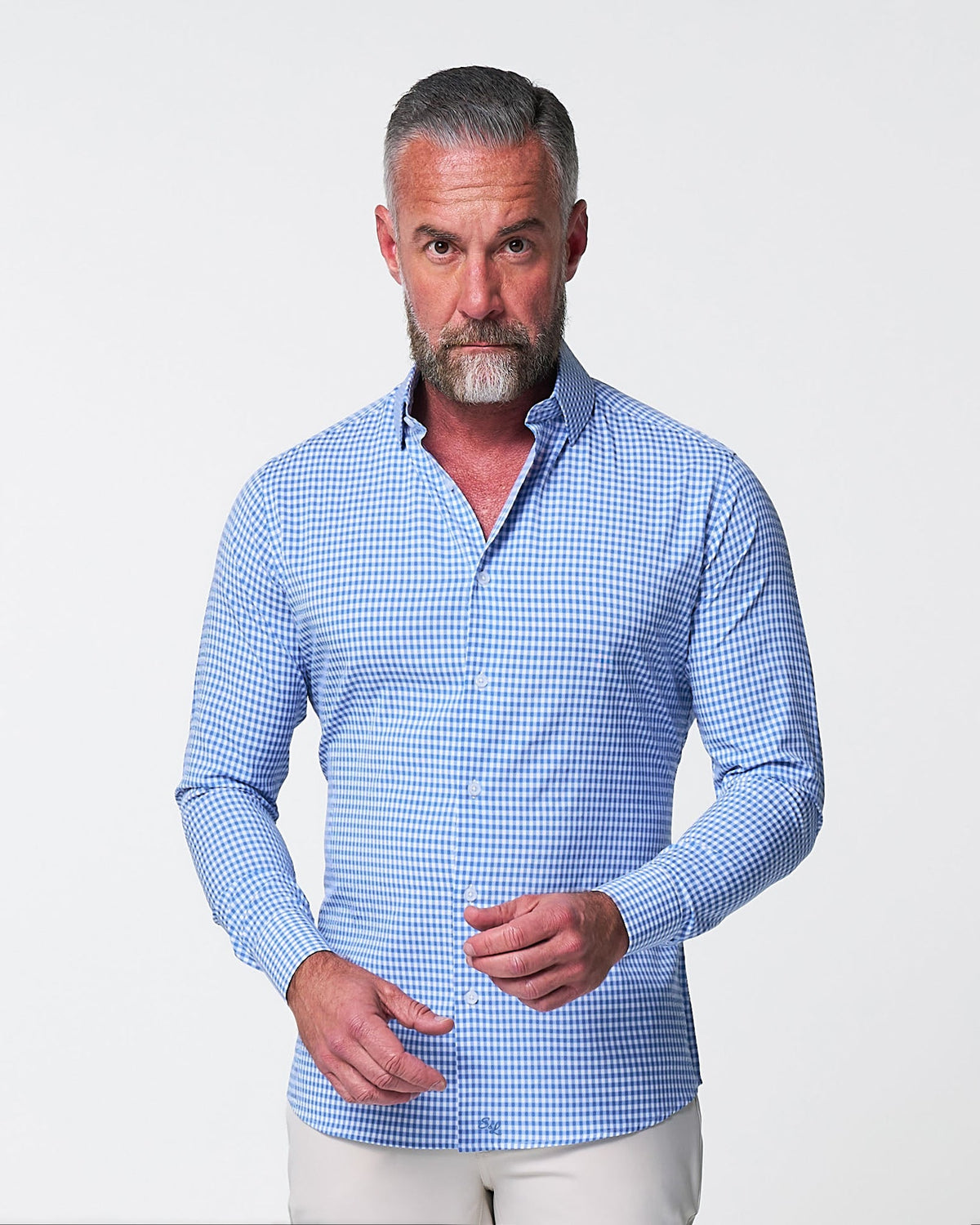 "The Bonino" Blue Gingham | State & Liberty Dress Shirts