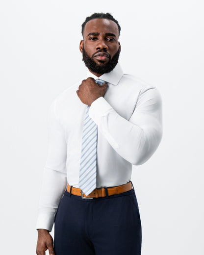 "The Springer" Solid White - Spread Collar | State & Liberty Dress Shirts