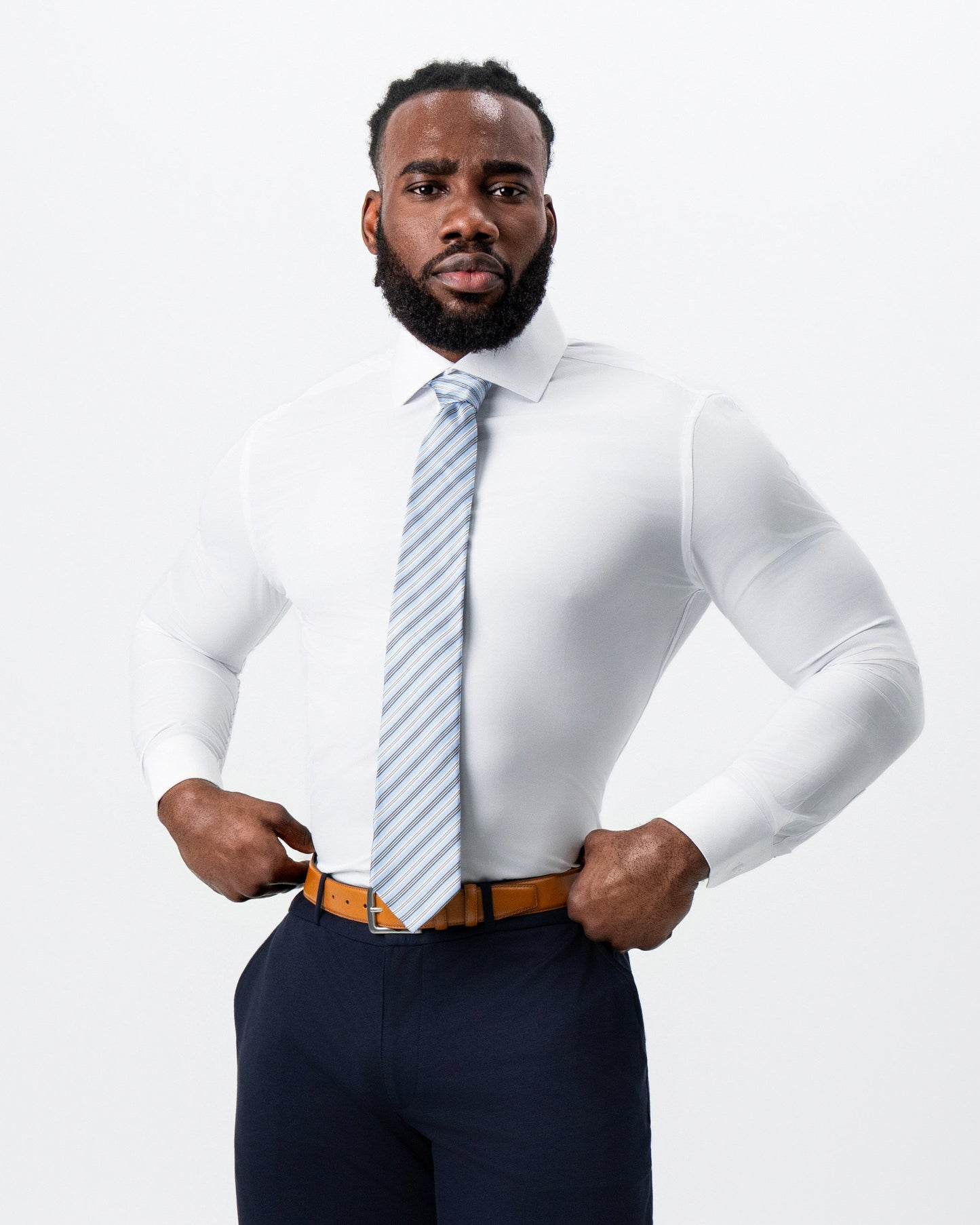"The Springer" Solid White - Spread Collar | State & Liberty Dress Shirts