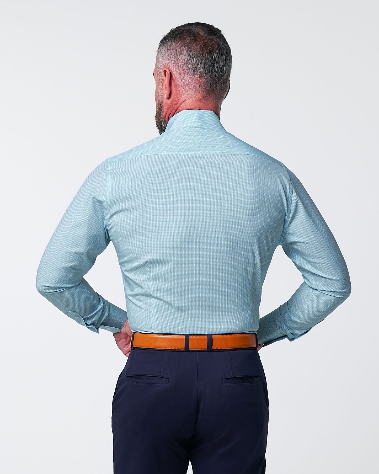 "The Atlas" Mint, Blue & White Mini Check | State & Liberty Dress Shirts