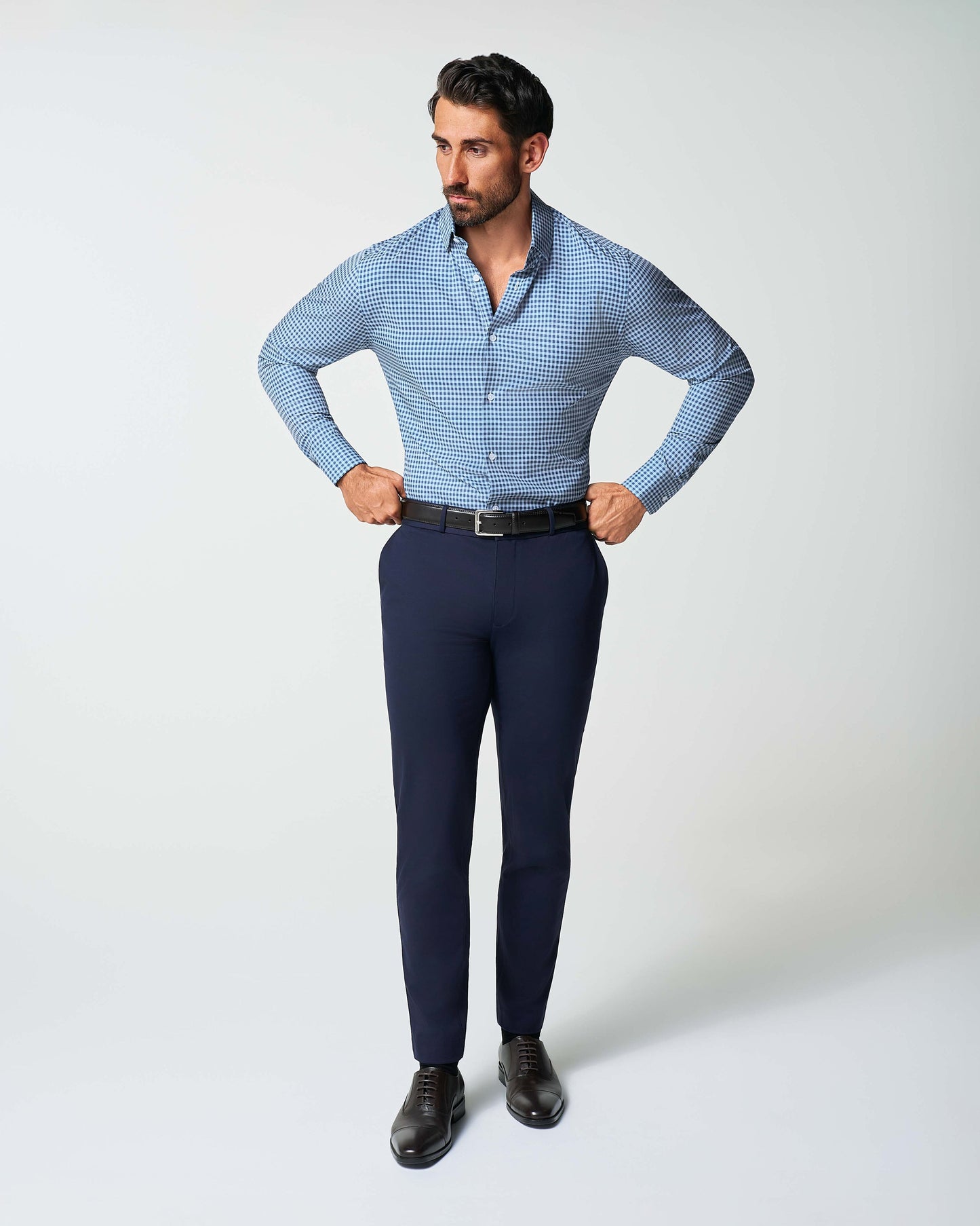 "The Brooklyn" Navy & Light Blue Gingham | State & Liberty Dress Shirts