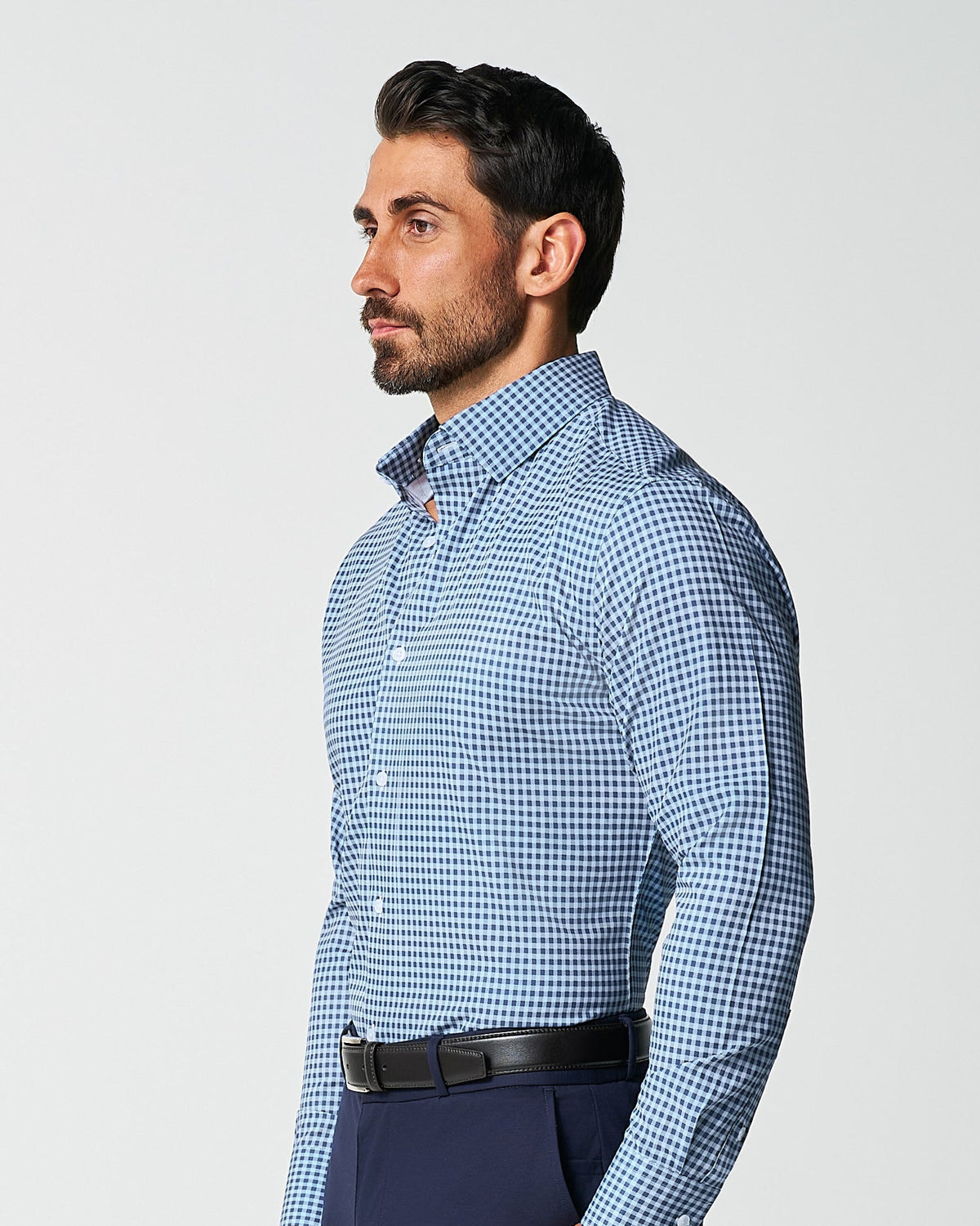 "The Brooklyn" Navy & Light Blue Gingham | State & Liberty Dress Shirts