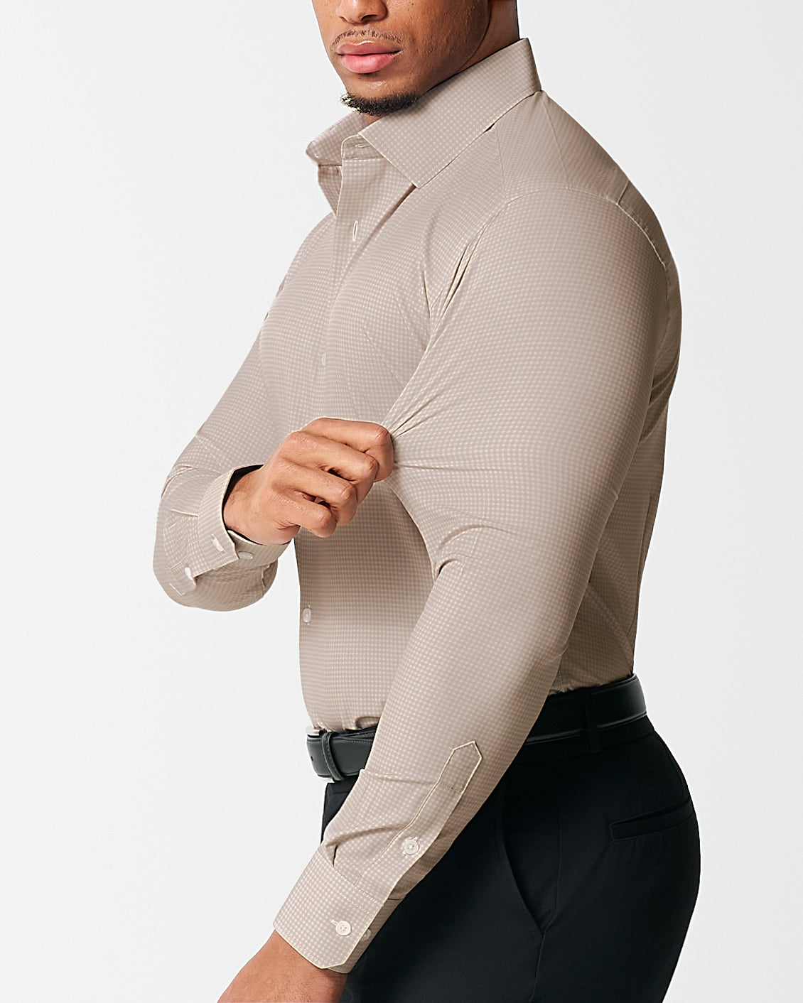 "The Brooks" Light Brown Double Check | State & Liberty Dress Shirts