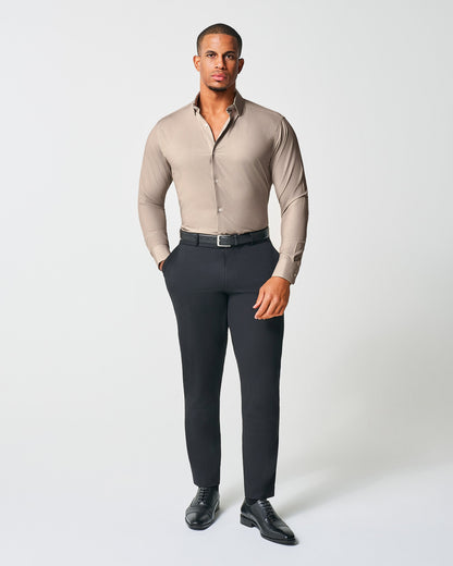 "The Brooks" Light Brown Double Check | State & Liberty Dress Shirts