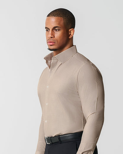 "The Brooks" Light Brown Double Check | State & Liberty Dress Shirts