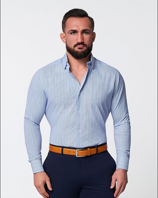 "The Bruce" Multicolor Pinstripe | State & Liberty Dress Shirts