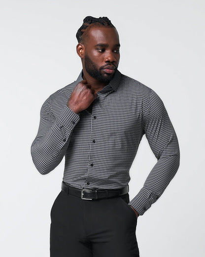 "The Bryson" Dark Grey and Black Gingham | State & Liberty Dress Shirts