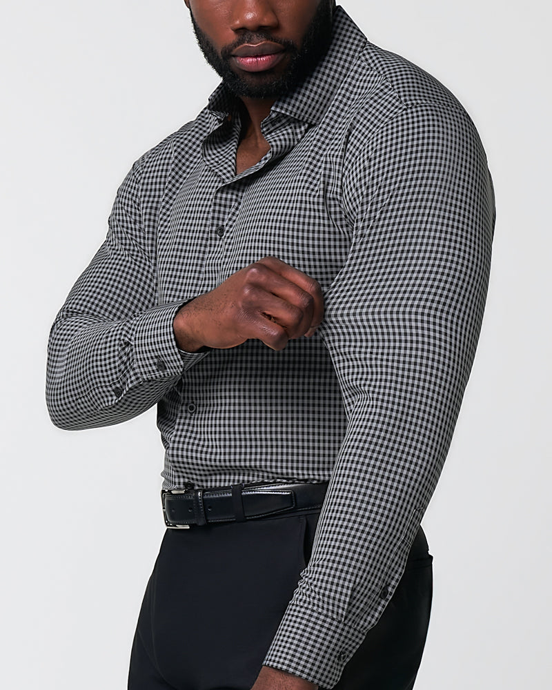 "The Bryson" Dark Grey and Black Gingham | State & Liberty Dress Shirts