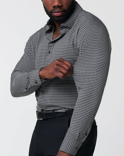 "The Bryson" Dark Grey and Black Gingham | State & Liberty Dress Shirts