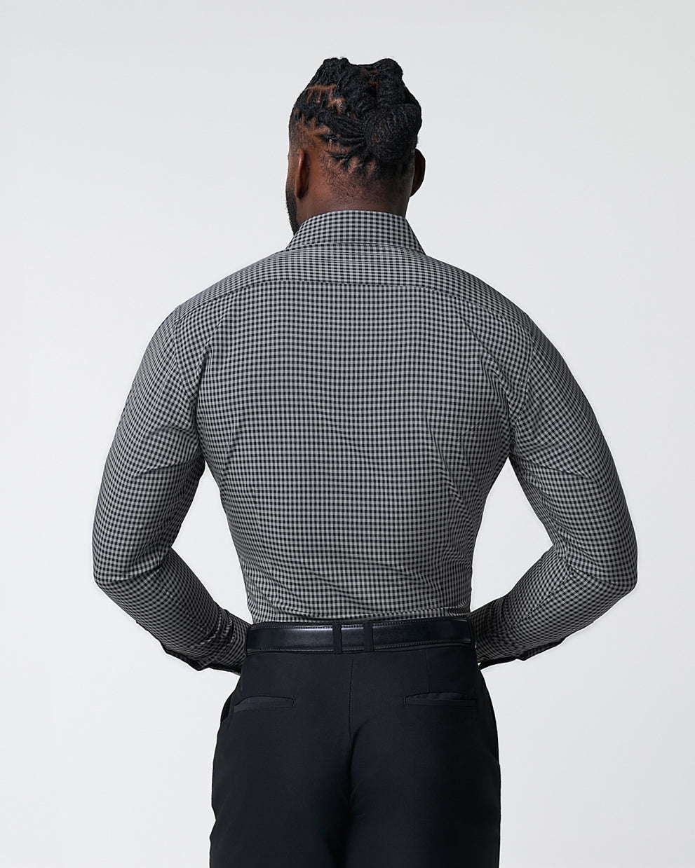 "The Bryson" Dark Grey and Black Gingham | State & Liberty Dress Shirts