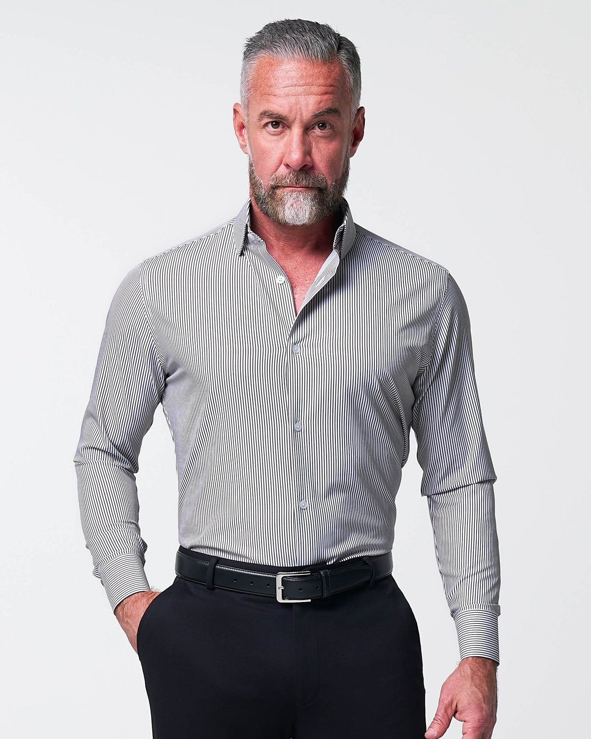 ''The Calloway'' Dark Brown Bengal Stripe | State & Liberty Dress Shirts