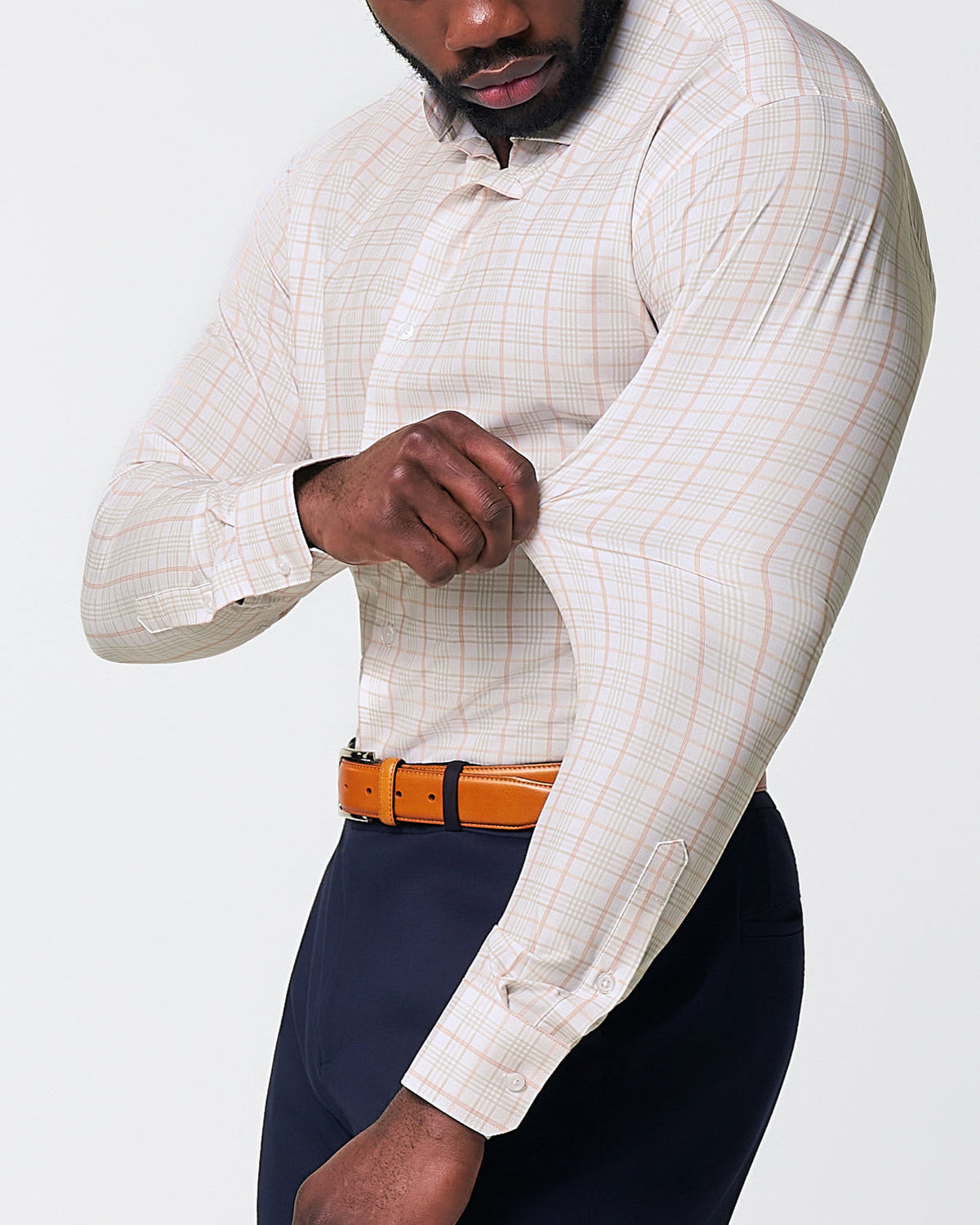 "The Carl" Orange, Yellow, & White Plaid | State & Liberty Dress Shirts