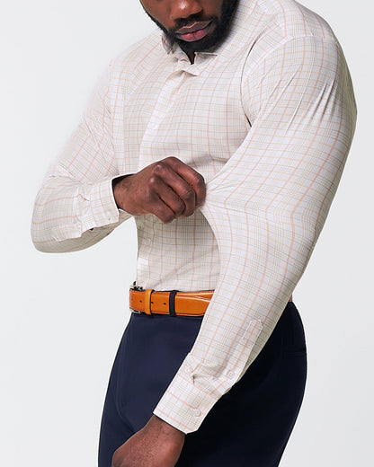"The Carl" Orange, Yellow, & White Plaid | State & Liberty Dress Shirts