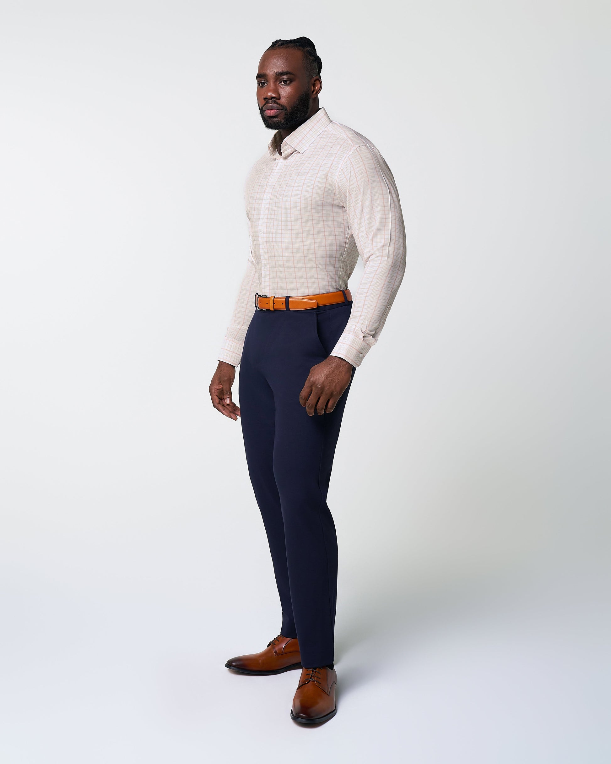 "The Carl" Orange, Yellow, & White Plaid | State & Liberty Dress Shirts