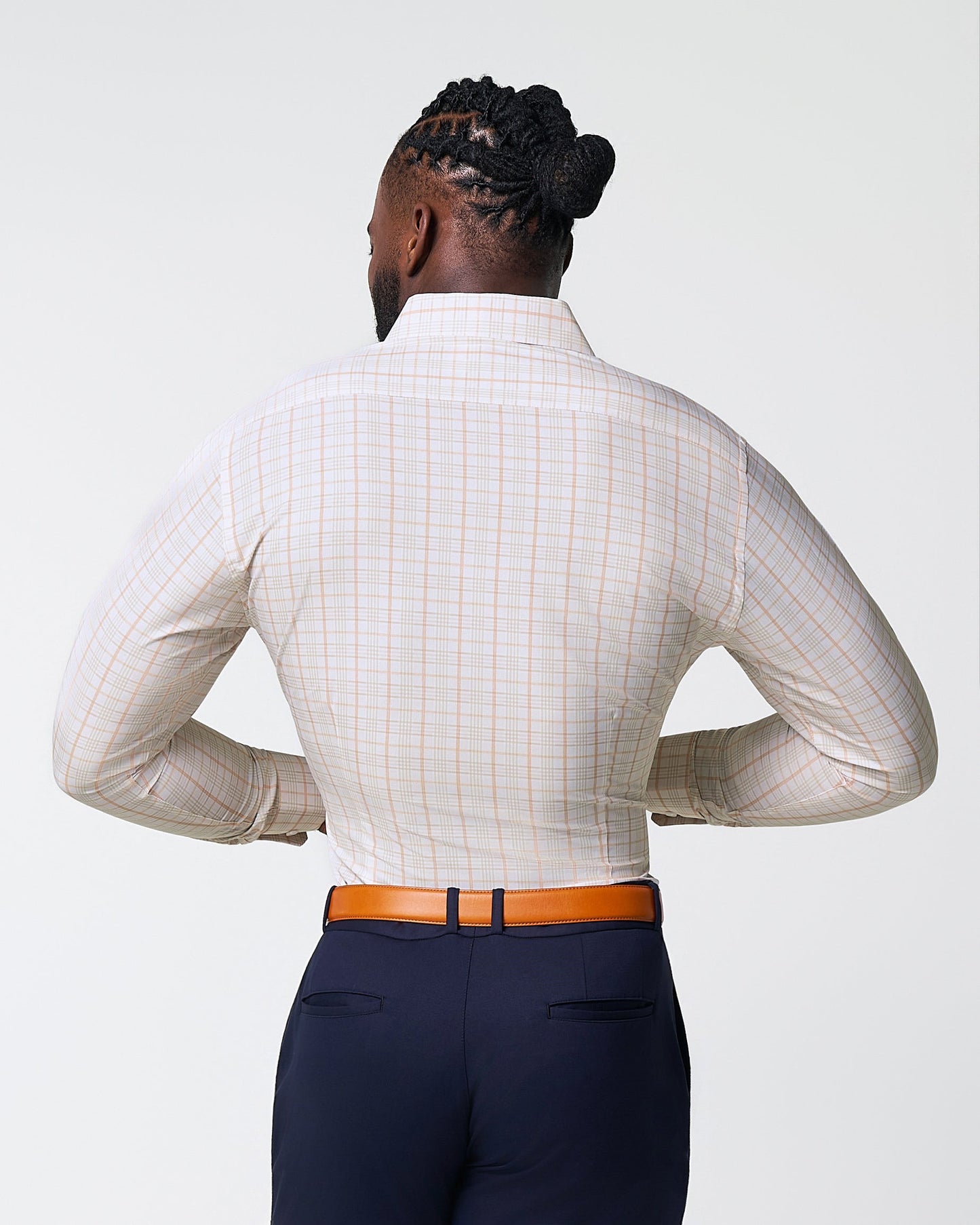"The Carl" Orange, Yellow, & White Plaid | State & Liberty Dress Shirts