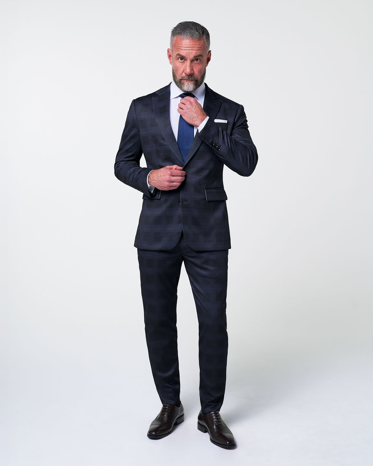 Athletic Fit Stretch Suit - Midnight Navy Plaid & Blue Plaid | State & Liberty Suits
