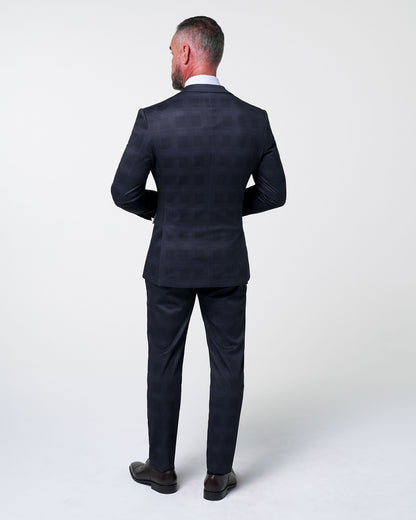 Athletic Fit Stretch Suit - Midnight Navy Plaid & Blue Plaid | State & Liberty Suits