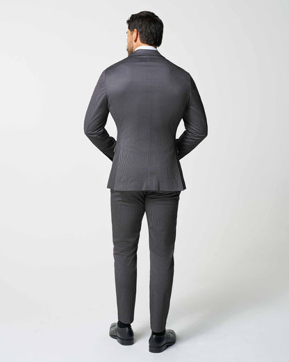 Athletic Fit Stretch Suit - Grey & Black Houndstooth | State & Liberty Suits