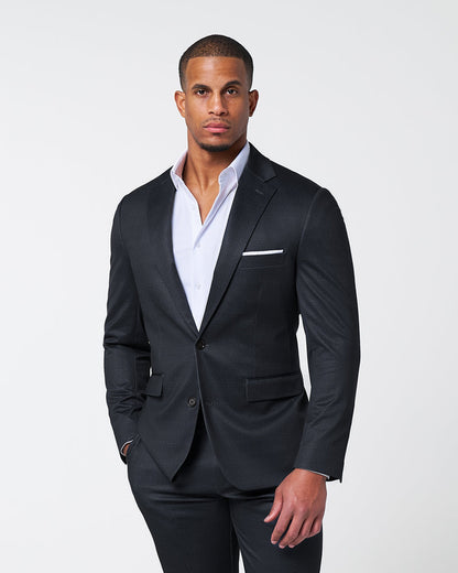 Athletic Fit Stretch Suit - Midnight Navy & Blue Microcheck | State & Liberty Suits