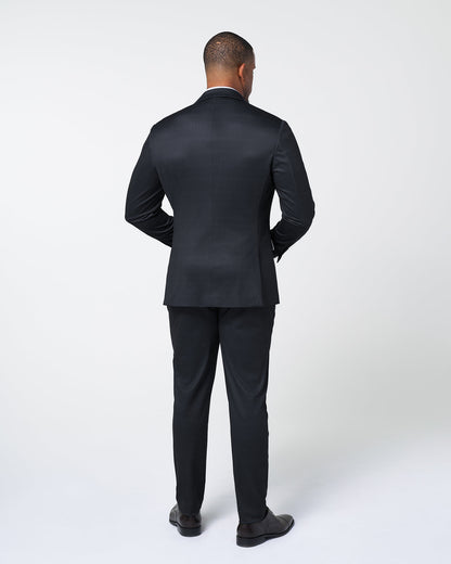 Athletic Fit Stretch Suit - Midnight Navy & Blue Microcheck | State & Liberty Suits