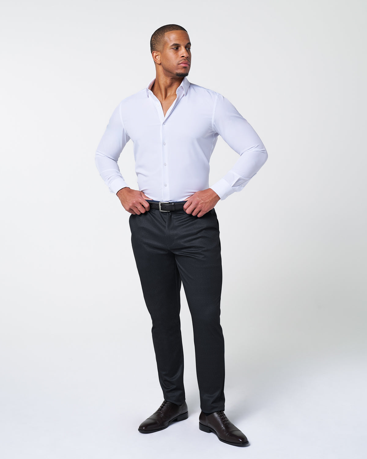 Athletic Fit Stretch Suit - Midnight Navy & Blue Microcheck | State & Liberty Suits