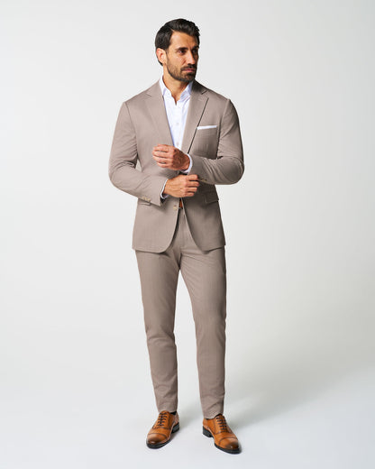 Athletic Fit Stretch Suit - Tan Herringbone | State & Liberty Suits