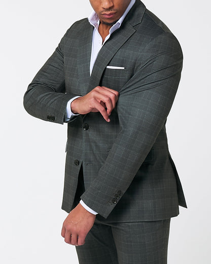Athletic Fit Stretch Suit - Charcoal Plaid | State & Liberty Suits