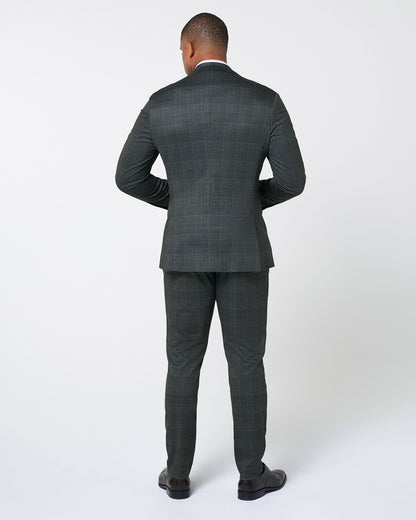 Athletic Fit Stretch Suit - Charcoal Plaid | State & Liberty Suits