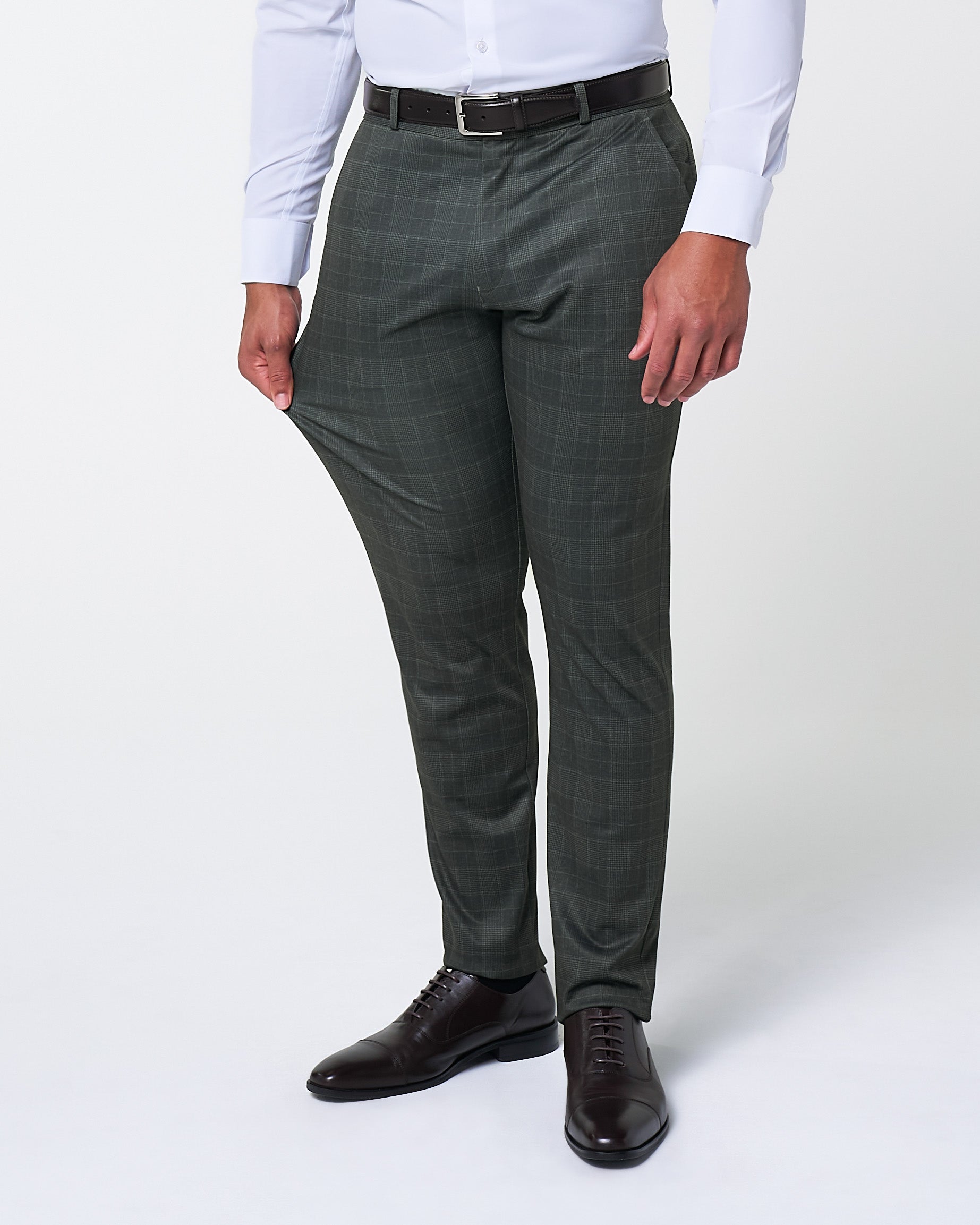 Athletic Fit Stretch Suit - Charcoal Plaid | State & Liberty Suits